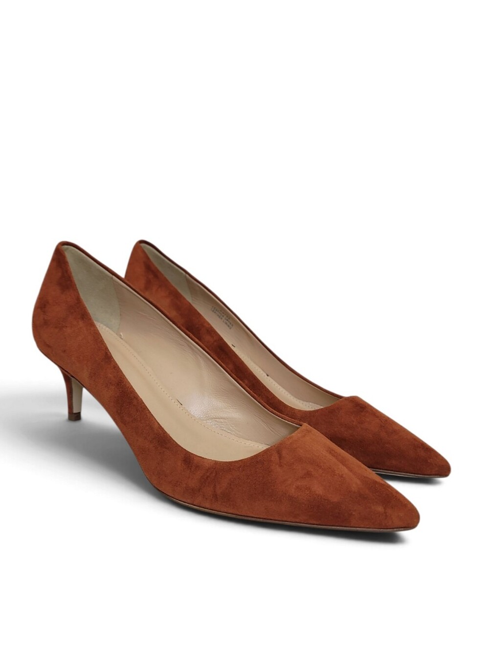 J Crew Dulci Suede Kitten Heels 7 Cinnamon Rust Brown
